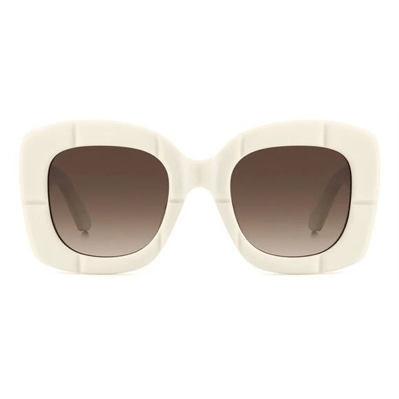 New! Kate Spade JOSEY/G/S 0SZJHA White Square Sunglasses, Authentic
